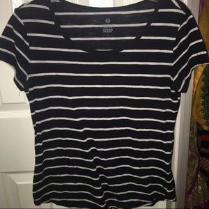 Black and white striped top